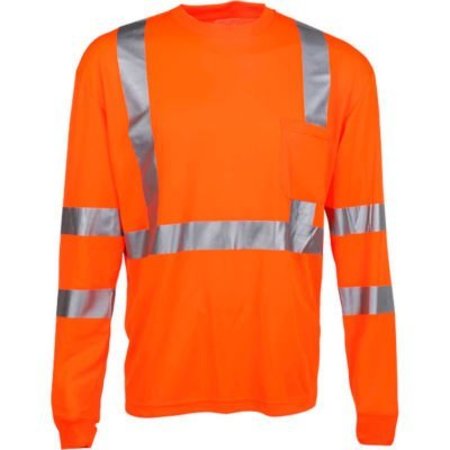 GSS SAFETY GSS Safety 5506 Class 3 Standard Moisture Wicking T-Shirt with Chest Pocket, Orange, 2XL 5506-2XL